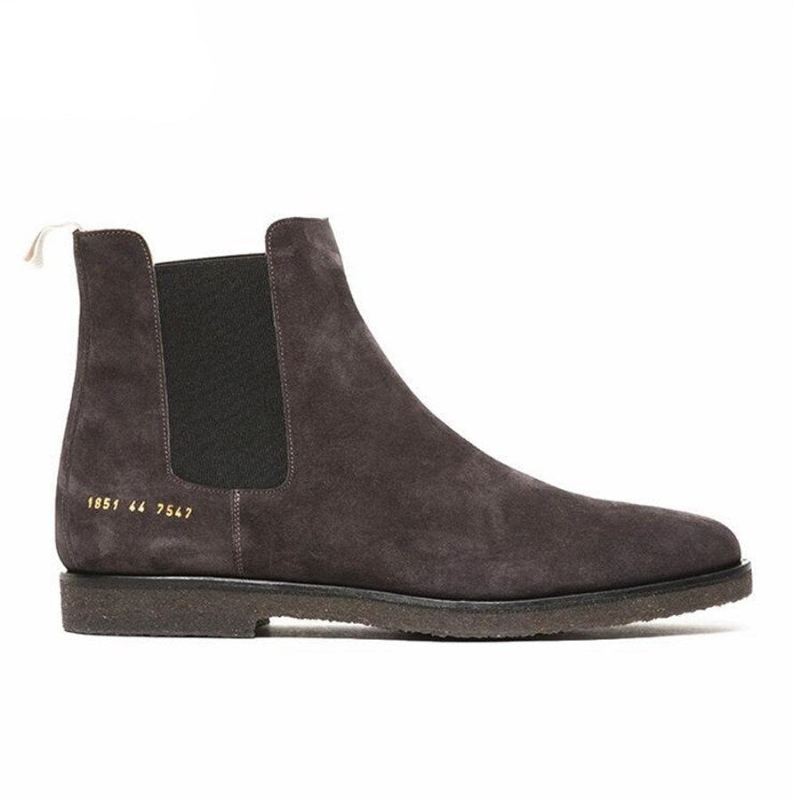 West Ekte Skinn Chelsea Menn Boots Platform Herre - Gul