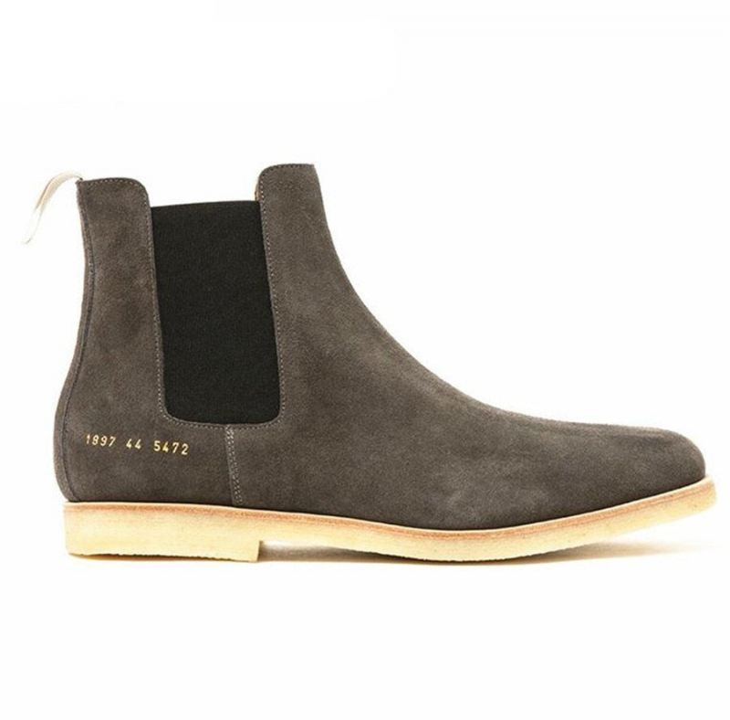 West Ekte Skinn Chelsea Menn Boots Platform Herre - Gul