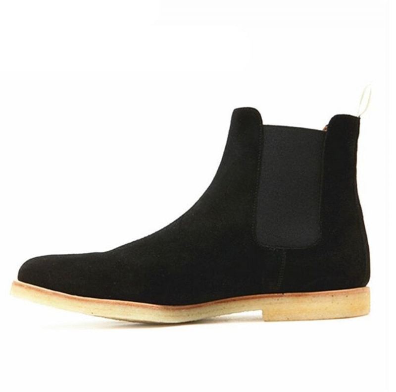 West Ekte Skinn Chelsea Menn Boots Platform Herre - Gul