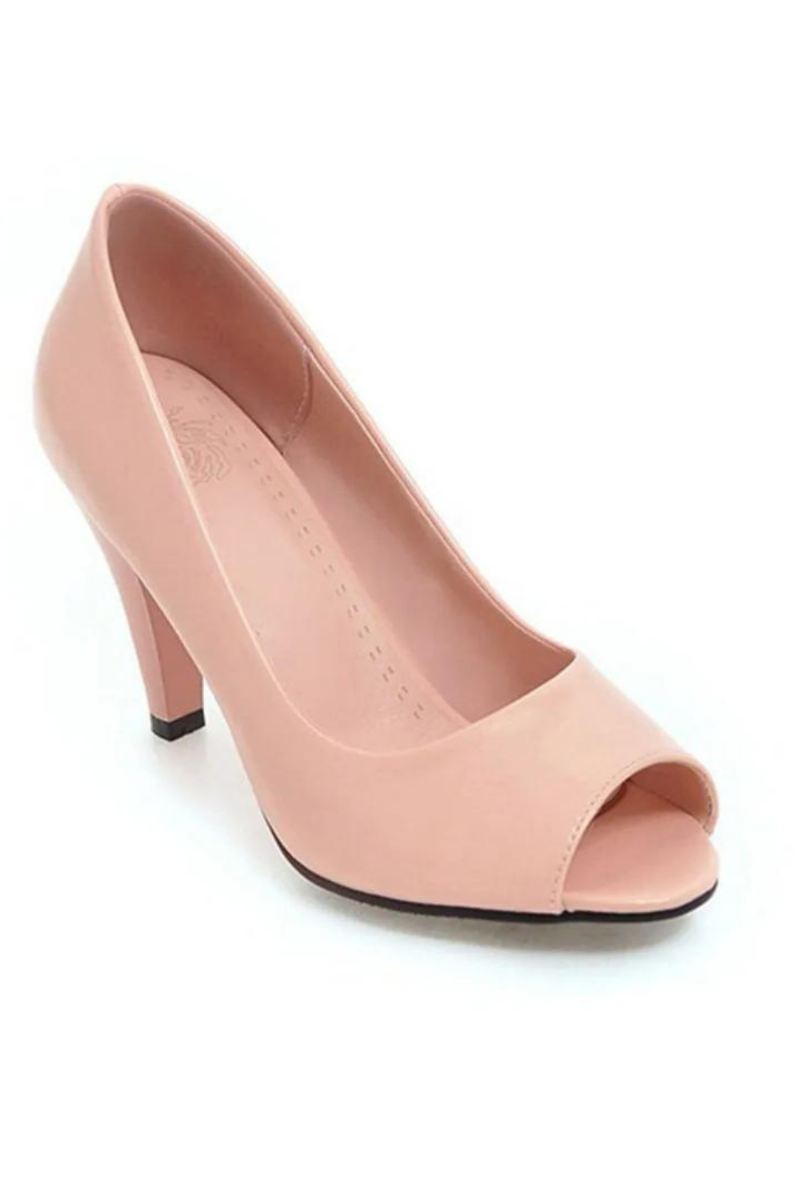 Damesko Med Høye Hæler Classic Spring Peep Toe Pumps Elegant