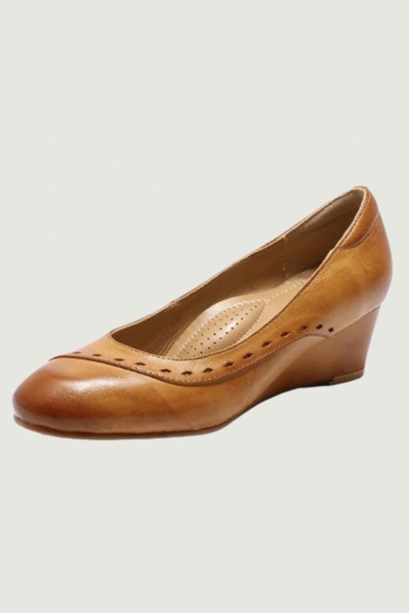 Kvinner Leather Heel Pumps Slip-on Sko Håndlaget Høy Hæl For Damer