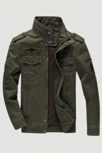 Army Military Jacket Herre Vår Høst Cotton Washed Coat Multipocket Pilot Bomber Tactical Flight Jakker