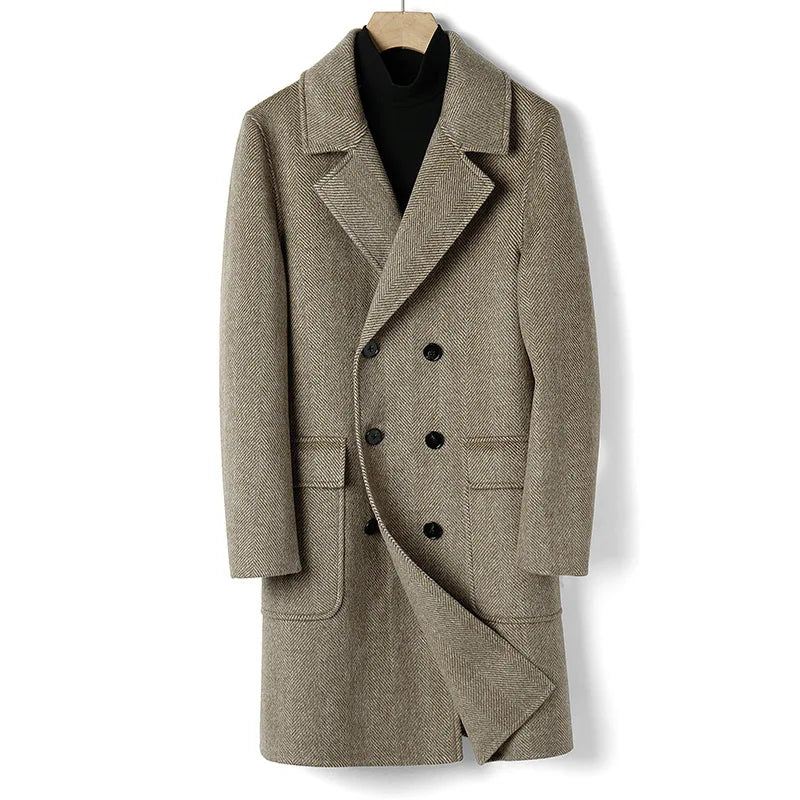 Australian Menn Business Causal Overfrakk Slank Dobbeltspent Trenchcoat - Brun