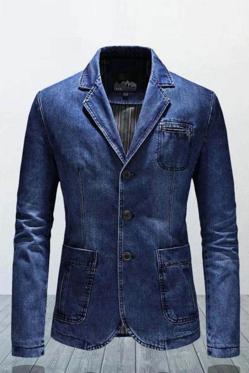 Denim Blazere Herre Kåpe Overdimensjonert Vår Høst Fritids Blazer Klær Yttertøy Jakke