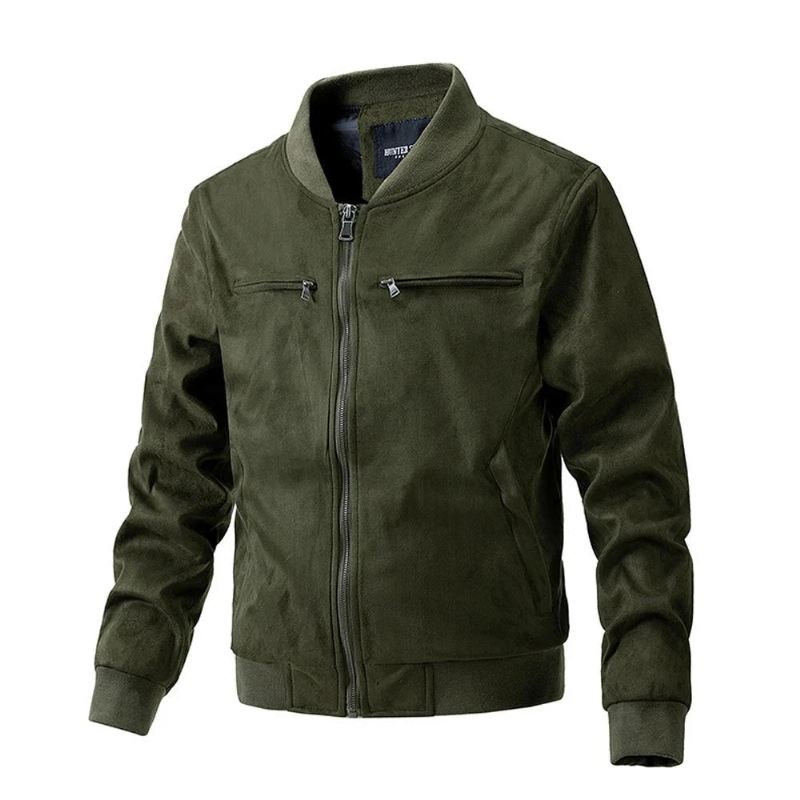 Herre Casual Retro Jakker European Basic Jacket Vinter Varmt Yttertøy Menn Streetwear - Army Green