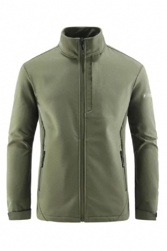 Herre Høst Vinter Tactical Soft Shell Jakker Utendørs Fleece Fôret Full Zip Multi-lomme Vindtett Varm Vandring Ski Safari