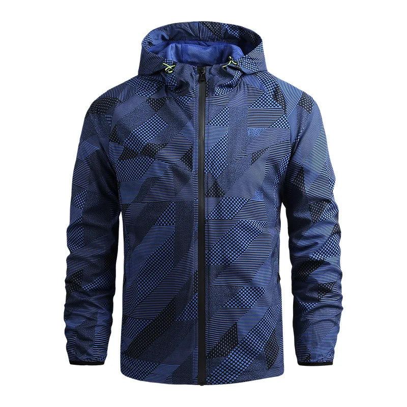 Herre Vår Høstjakke Tynn Casual Quick Dry Windbreaker Outdoor Sports Jakke - Blå