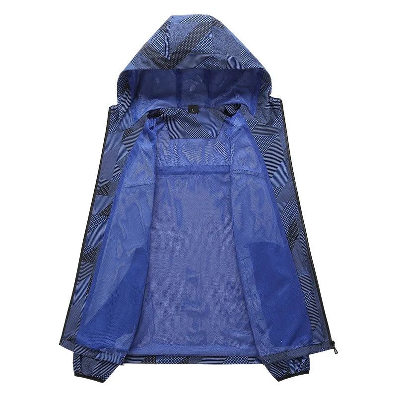 Herre Vår Høstjakke Tynn Casual Quick Dry Windbreaker Outdoor Sports Jakke - Blå