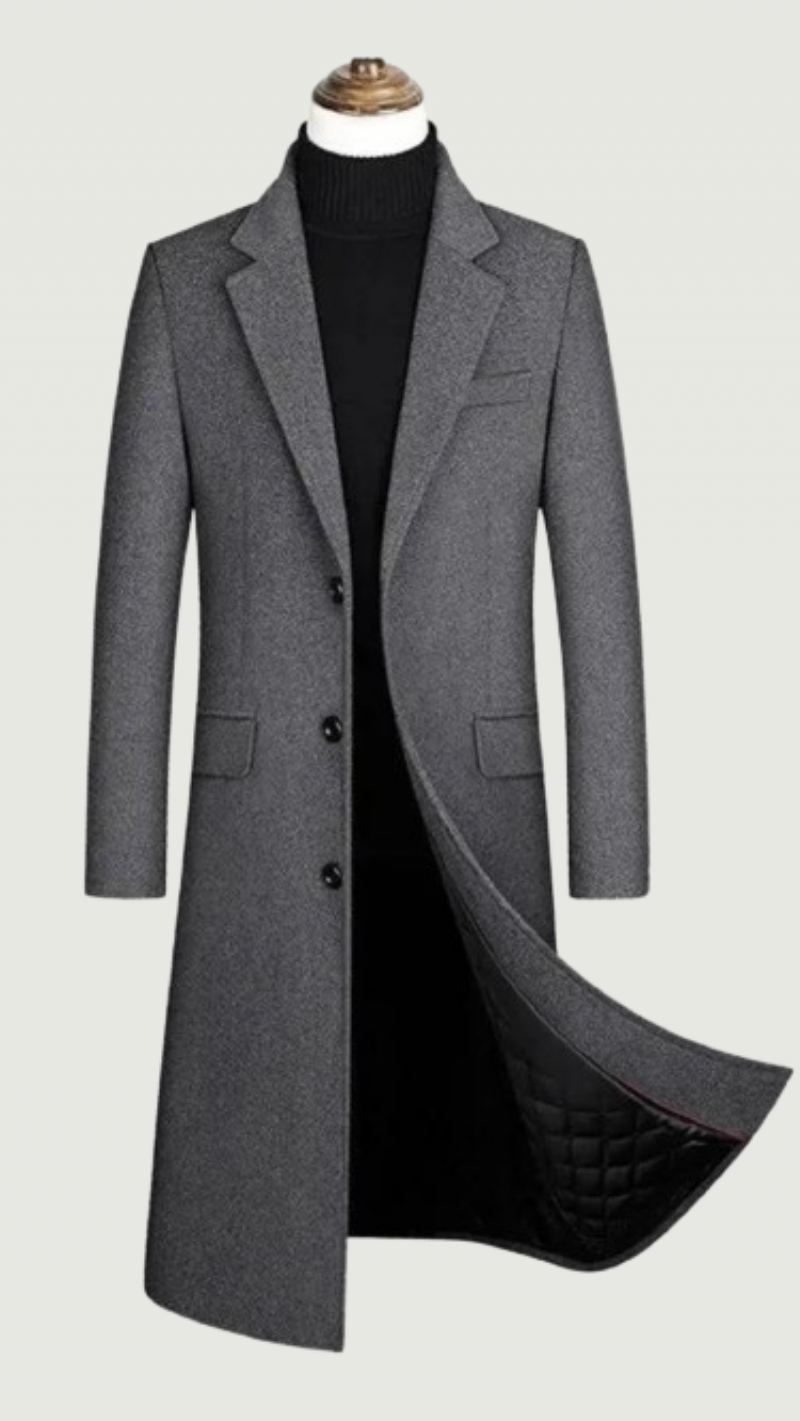 Høst Og Vinter Boutique Ull Klassisk Tykk Varm Herre Ekstra Lang Trenchcoat Herrejakke