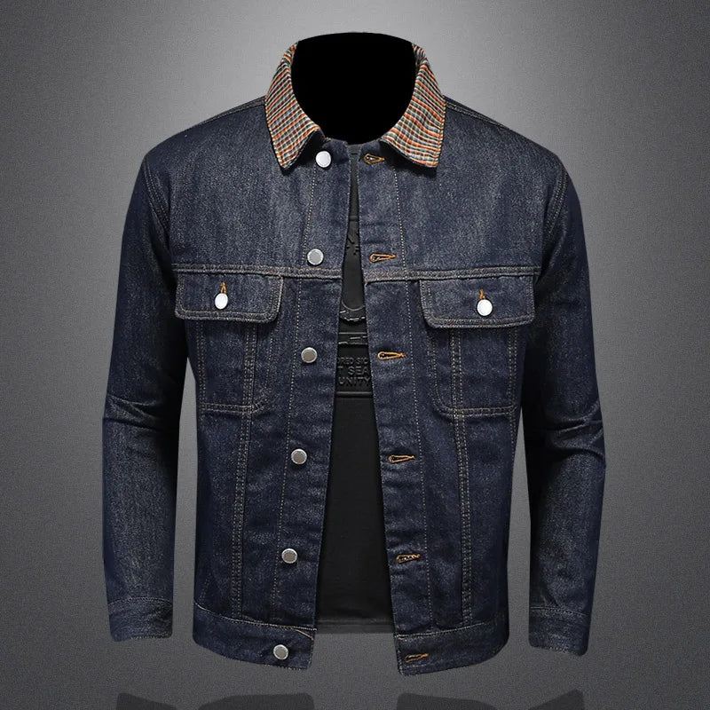 Kjekk Trend Alt Med Boutique Enkel Rippet Men's Denim Coat Menn Four Seasons - Vasket Blå