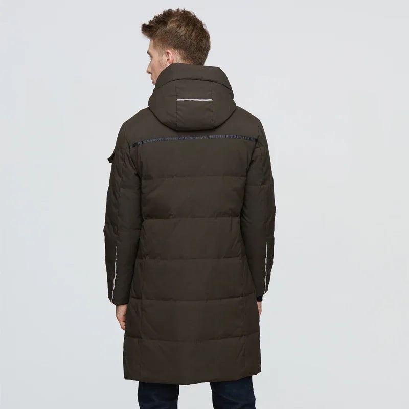 Menn Thick Snow Coat Ankomster Men's Duck Down Thicken Varm Uformell Dunjakke - Grå