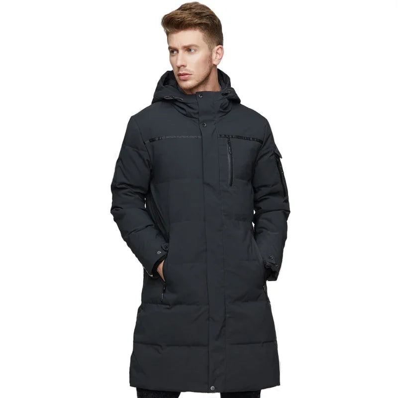 Menn Thick Snow Coat Ankomster Men's Duck Down Thicken Varm Uformell Dunjakke - Grå