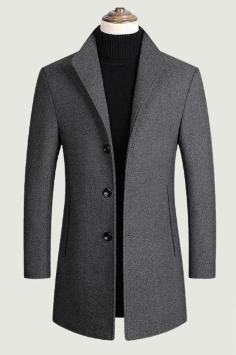 Menn Vinterjakker Ullblandinger Cashmere Trench Coats Mannlig Business Casual