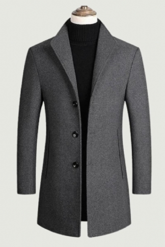 Menn Vinterjakker Ullblandinger Cashmere Trench Coats Mannlig Business Casual