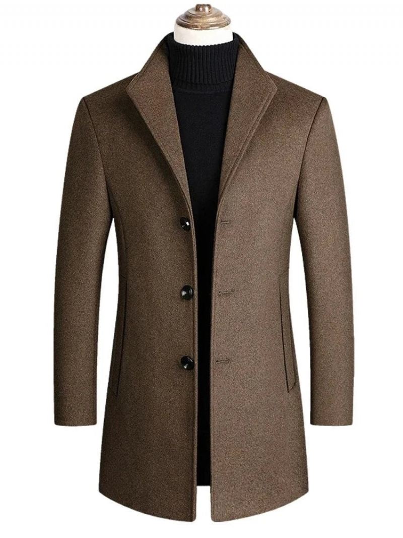 Menn Vinterjakker Ullblandinger Cashmere Trench Coats Mannlig Business Casual - Kamel