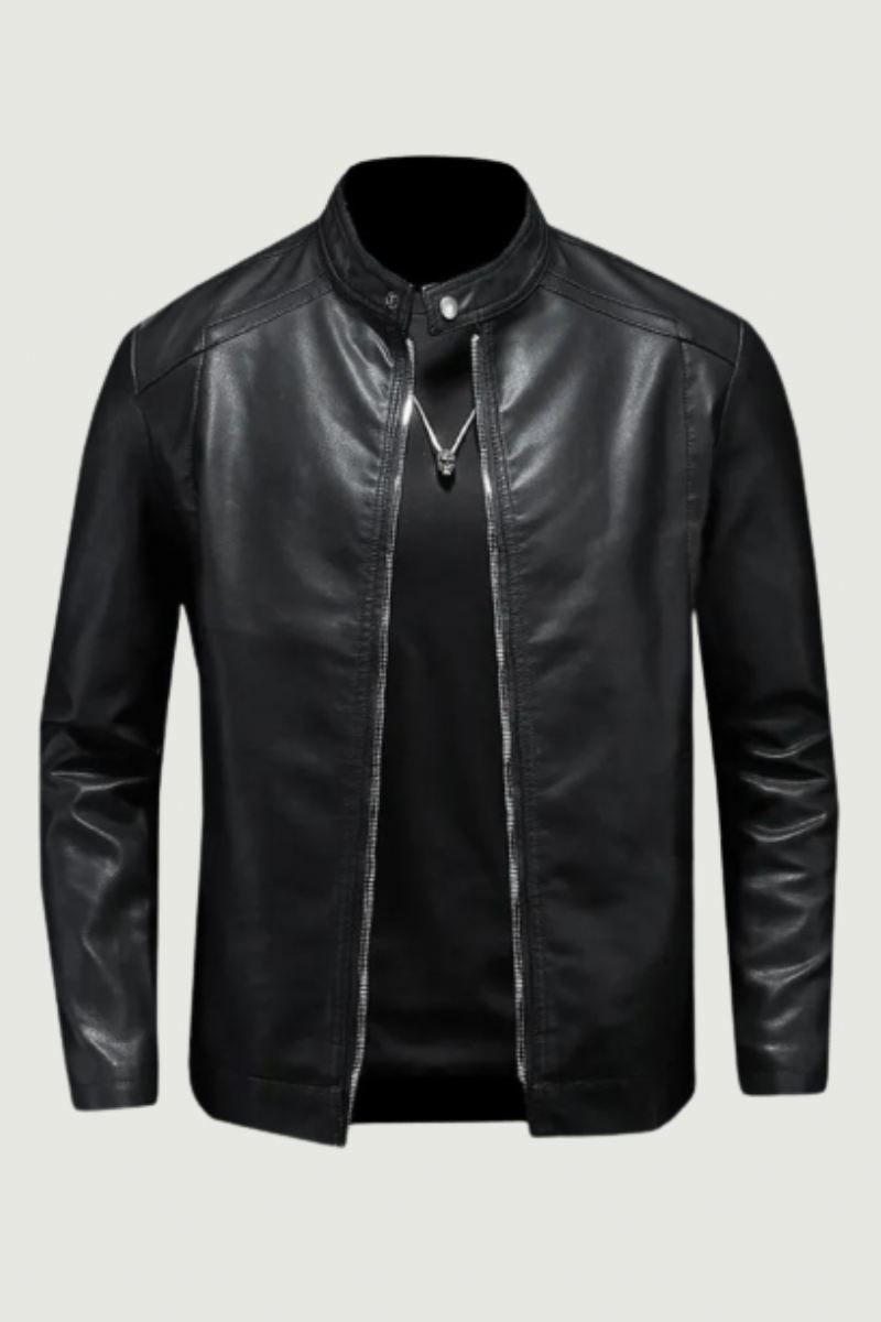 Motorsykkel Skinnjakker Herre Business Casual Biker Skinnjakke