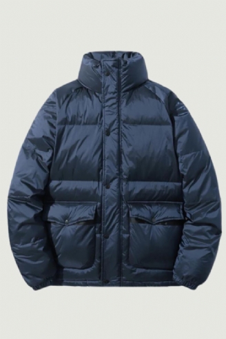 Polstret Jakke For Menn Vinterhvit Andedun Fluffy Puffer Yttertøy Svart Oversize Frakk Herre