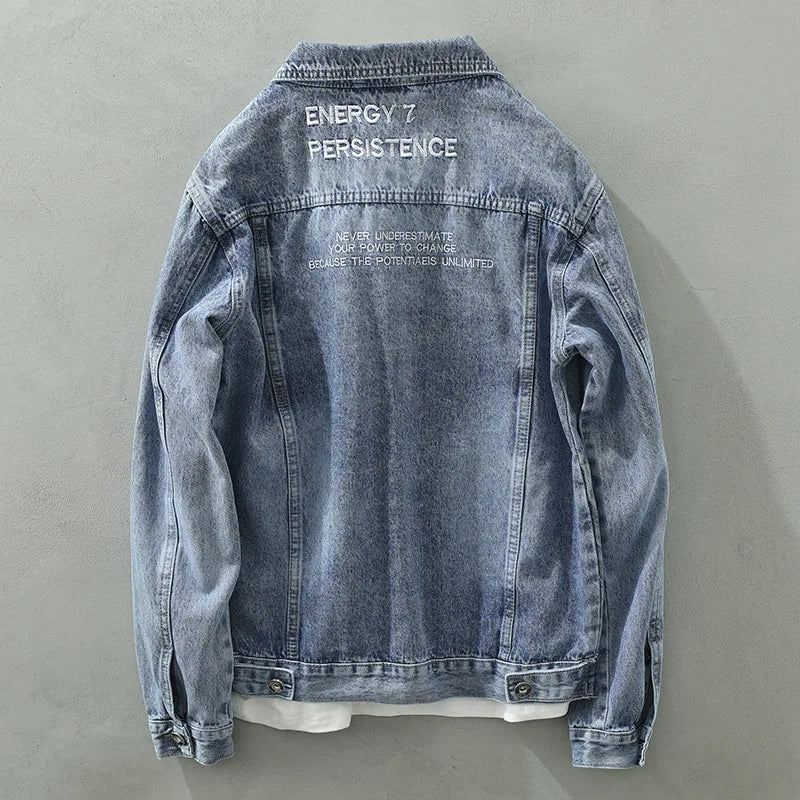 Vår Høst Menn Retro Denim Jakker Langermet Hip Hop Streetwear Single Breasted - Blå