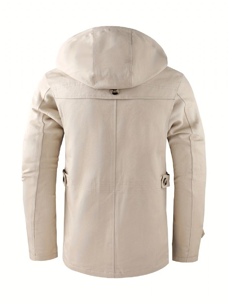 Vintage Vinterklær For Menn Jakker Parkas Kåpe Ned Lys Parka Mannlige Kalde - Beige