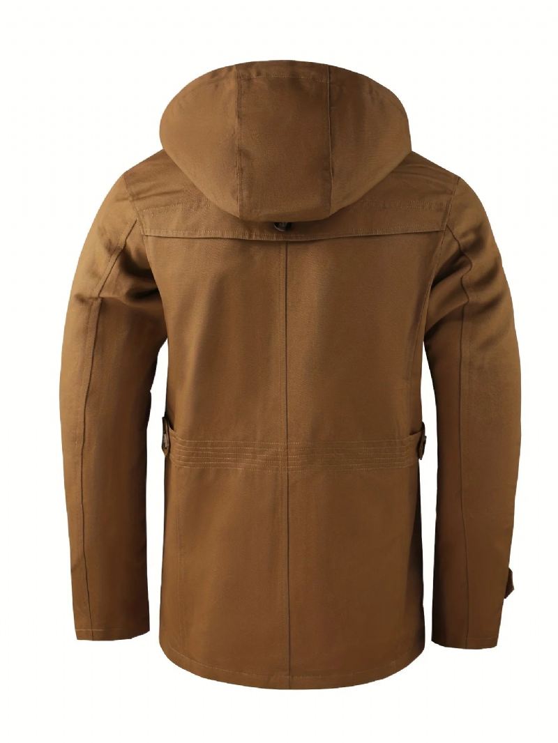 Vintage Vinterklær For Menn Jakker Parkas Kåpe Ned Lys Parka Mannlige Kalde - Beige