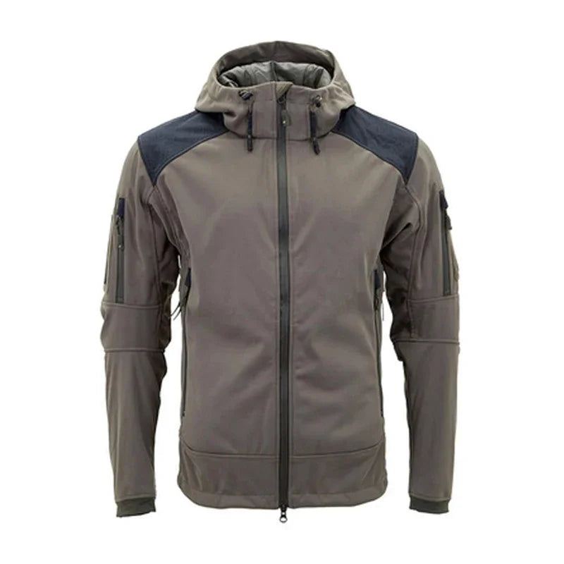 Vinter Soft Shell Tactical Jacket Herre Fleece Hette Military Combat Jakker Outdoor - Militærgrønn