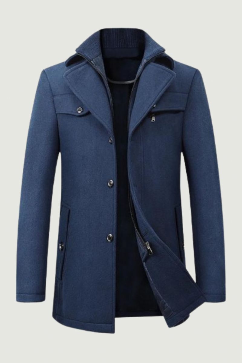 Vinter Vindjakke I Ull For Menn Solid Trench Slim Fit Business Uformell Ulljakkeblandinger