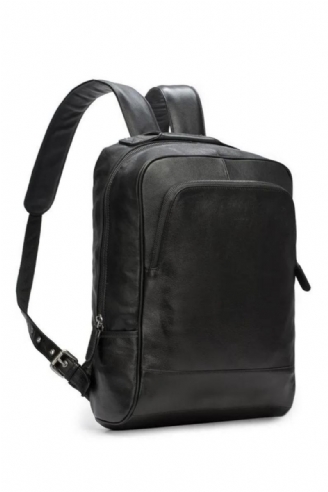 Genuine Leather Backpack Herre Skinn Ekte Skulderveske Ryggsekk