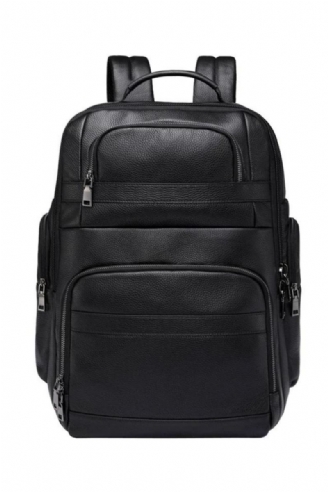 Myk Ryggsekk I Ekte Skinn Fit Laptop Daypack Reiseryggsekk For Menn