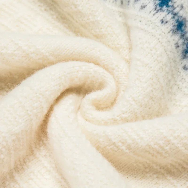 Cashmere Menn Høst Vinter Jacquard Strikkegenser - Brun