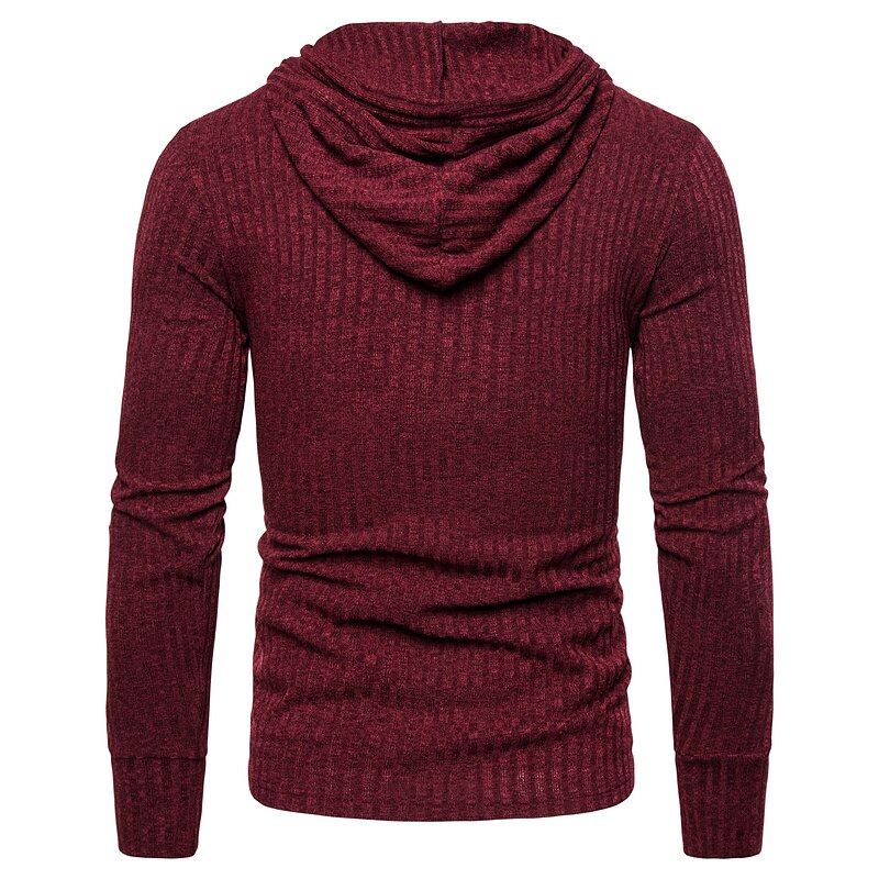 Gensere For Menn Ensfarge Uformell Stretch Slim Fit Hettegensere Herre Høst Basic Streetwear - Sw01-Marine