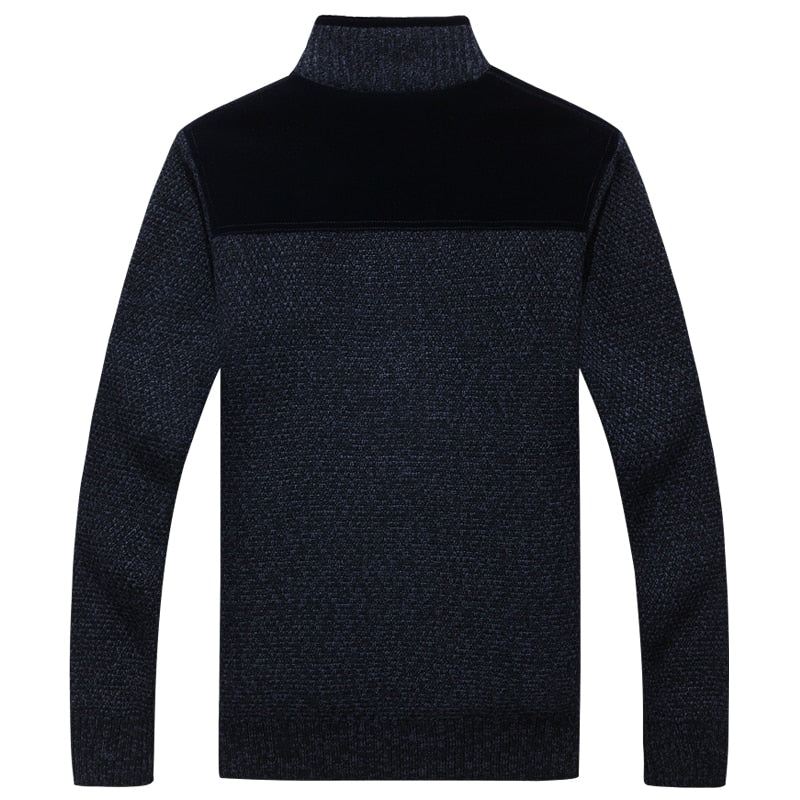 Gensere For Menn Med Glidelåser Tykk Fleece Varm Svart Casual Vinter Herre Cardigan Ull - 290 Svart