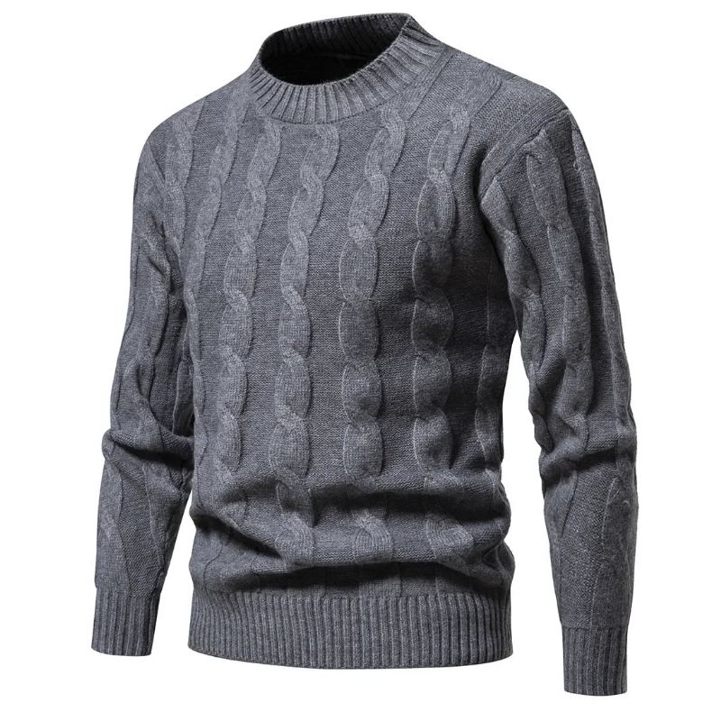 Gensere Klær Vinter Vintage Genser Herre Kåper Ensfarget Stripete Turtleneck Høst - Svart