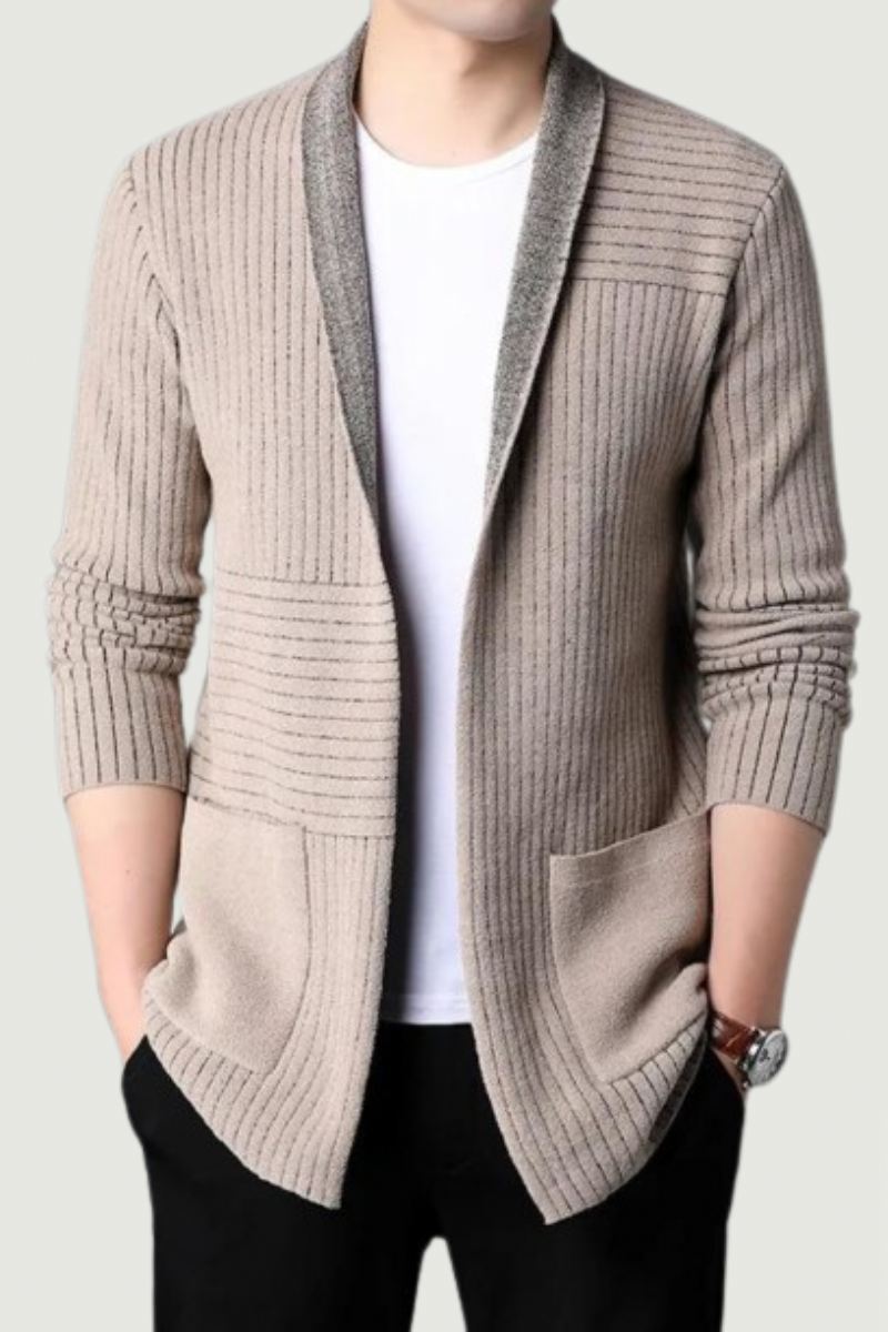 Herre Lang Cardigan Retro Genser Høst Vinter Strikk Street Wear Casual Coats