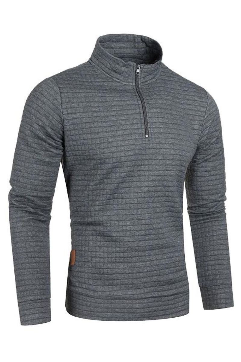 Høst Herre Halv Glidelås Gensere Varme Soild Turtleneck Casual Slim Genser Til Våren Mann Streetwear