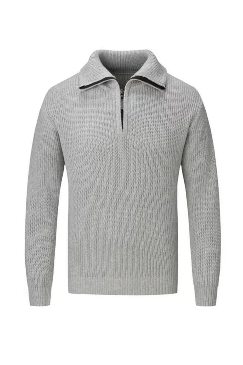 Høst Vinter Strikkede Poloer Herre Genser T-skjorter Overdeler Slim Fit Pullover