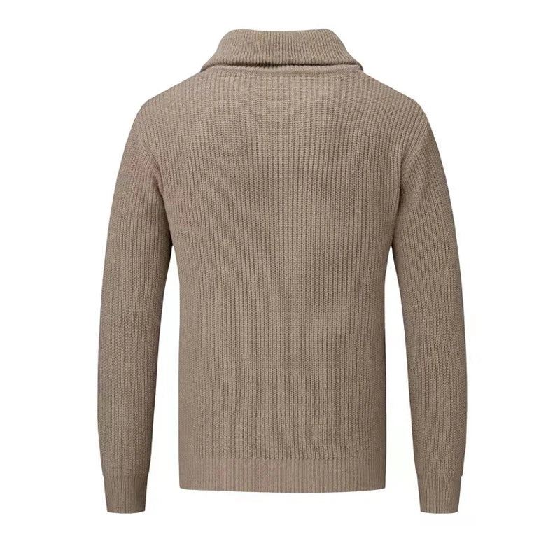 Høst Vinter Strikkede Poloer Herre Genser T-skjorter Overdeler Slim Fit Pullover - Grå