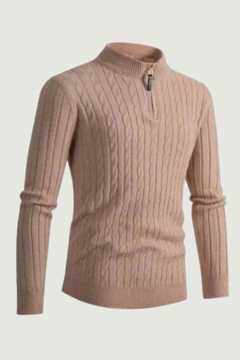 Høst Vintergenser Herre Ensfarget Halv Turtleneck Glidelåsstrikkede Gensere Mote Causal Slim Fit Pullover Herregensere Svart Grå