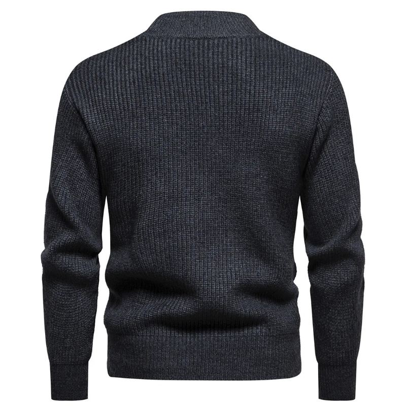 Klær Herre Høst Og Vinter Strikkegensere Slim Fit Pullover - Mørkegrå