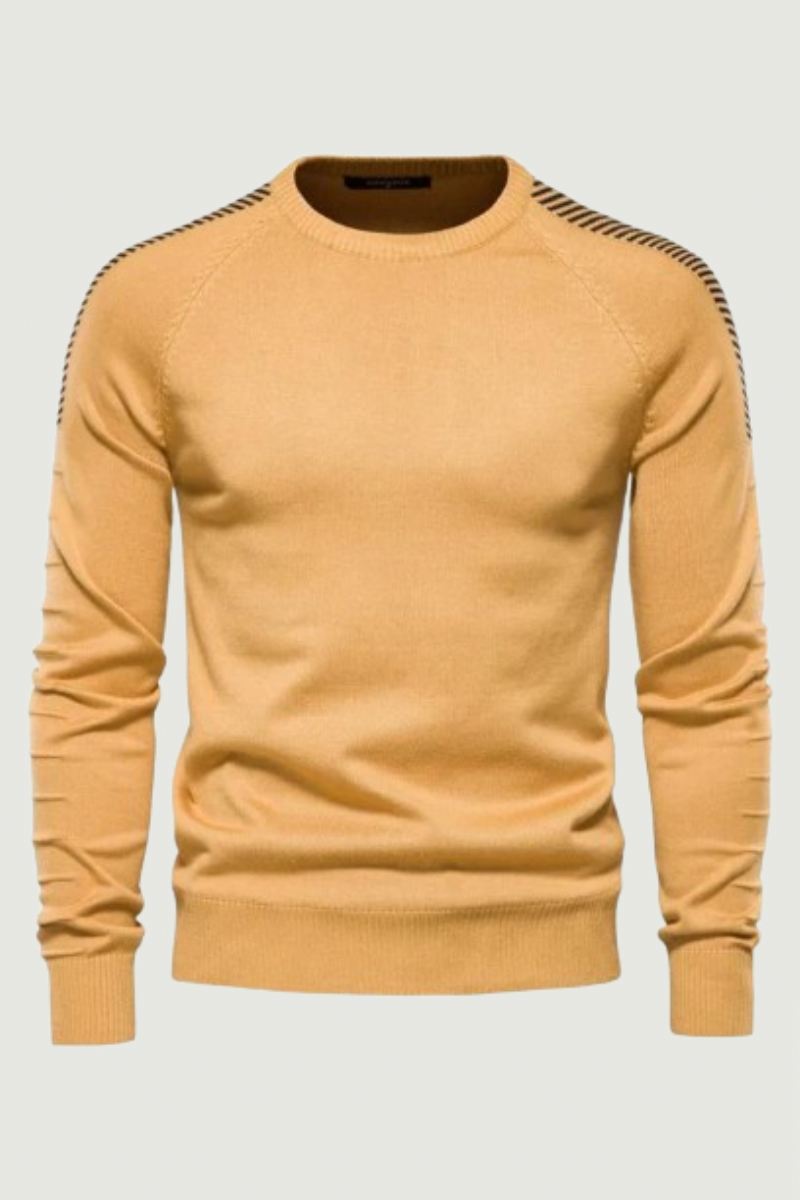 Skjøtet Drop-sleeve Genser Herre Uformell O-hals Slim Fit Gensere Vinter Varm Strikket For Menn