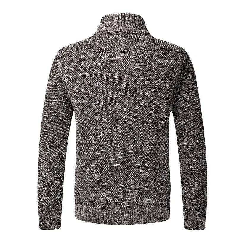 Strikket Cardigan For Menn Vinter Vintage Varme Fleeceklær Over Slim Fit Gensere Yttertøy Kåpe For - Svart