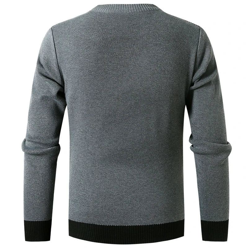 Strikket Genser Menn Slank Glidelås Mock Neck Pullover Causal Solid Herreklær - Rød