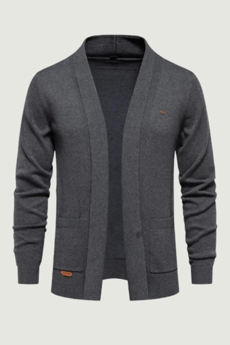 Vinter Bomull Cardigan For Menn Kvalitet Genser Turn Down Krage Strikkede Gensere For