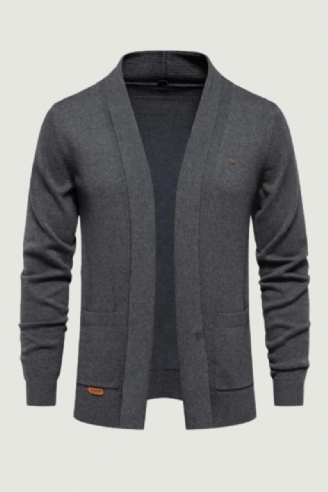 Vinter Bomull Cardigan For Menn Kvalitet Genser Turn Down Krage Strikkede Gensere For