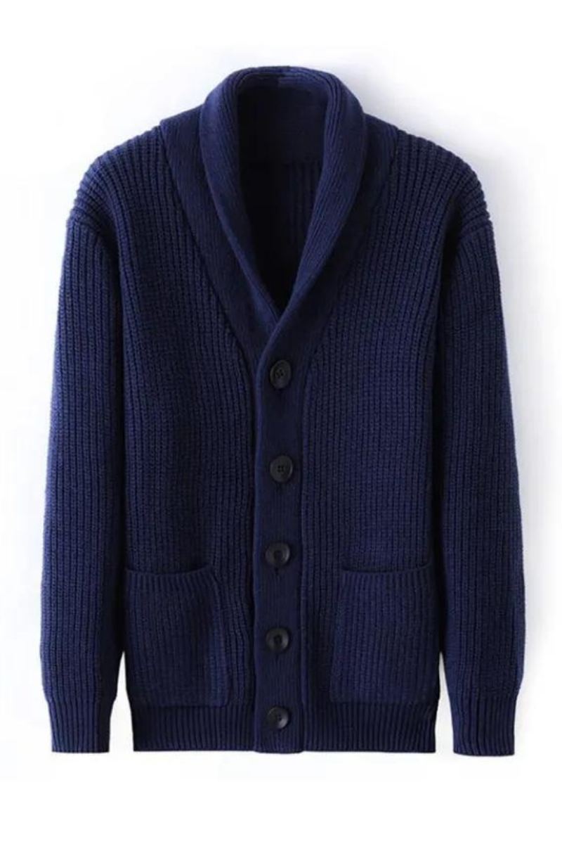 Vinter Cardigan Herre Tykke Varm Cashmere Vintergenser Herreklær Yttertøy Business Casual Strikk