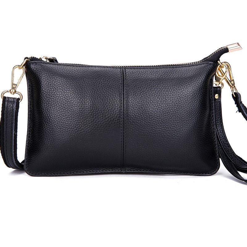 Kvinner Ekte Skinn Day Clutches Godteri Skuldervesker Crossbody Vesker Små Clutch - Svart