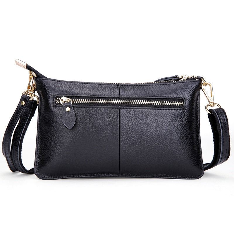 Kvinner Ekte Skinn Day Clutches Godteri Skuldervesker Crossbody Vesker Små Clutch - Svart