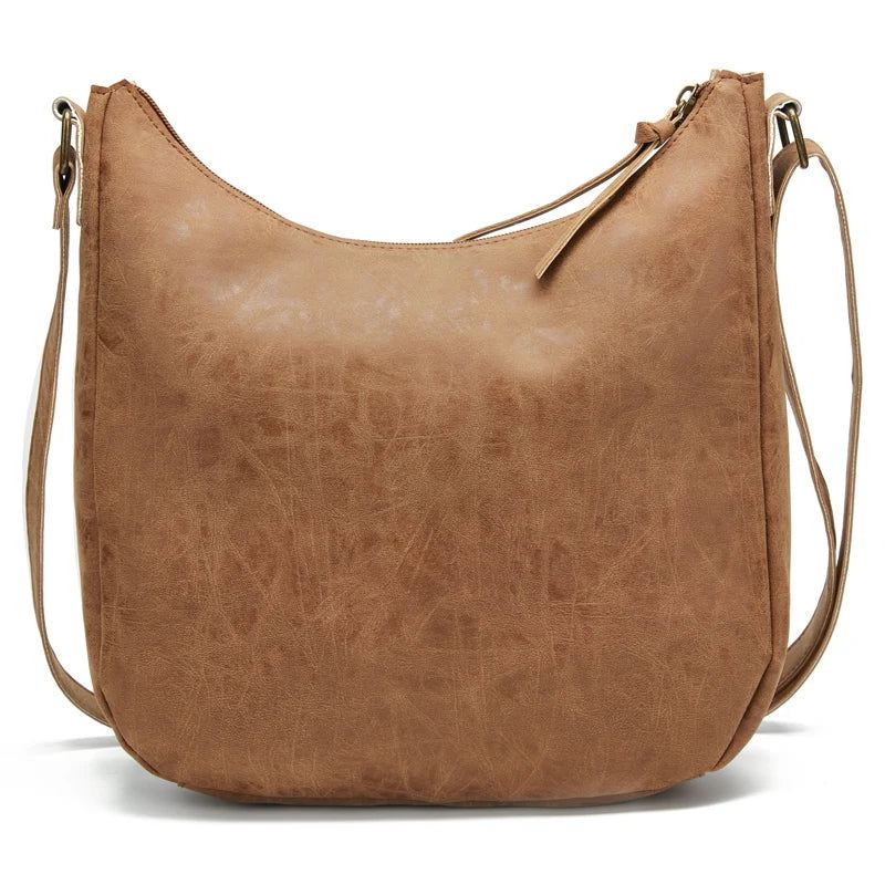 Kvinner Skulderveske Skinn Crossbody Bag Kvinnelige Håndveske Lommer Tote Purses - Beige