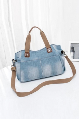 Luksusvesker For Kvinner Stor Kapasitet Håndveske Denim Tote Bag Kvinnelig Skulderveske