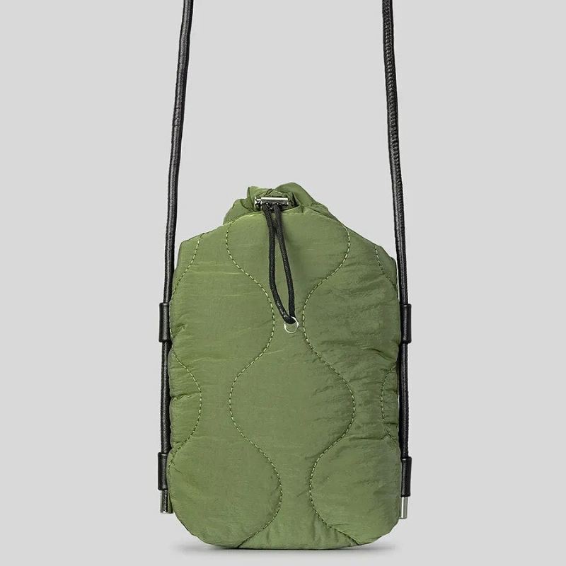 Vattert Polstret Crossbody-vesker For Kvinner Designer Dun-bomullsskulderveske Casual Nylon Messenger Bag Small - Svart