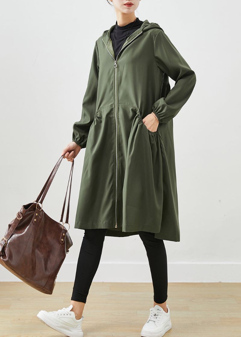 Blackish Green Cotton Coat Outwear Hette Rynket Fall